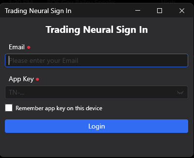 ChartGPT login screen