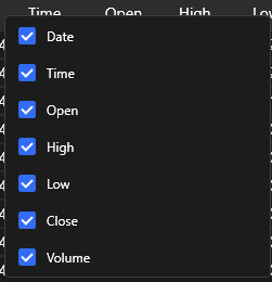 ChartGPT-Chart Data Tab Top Menu