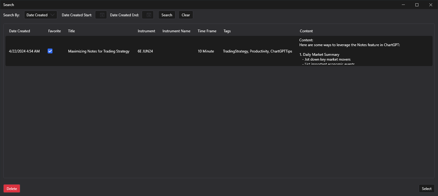 ChartGPT Search Window